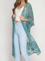 Lace Kimono Beach Cover Up - View 7 | Coveka