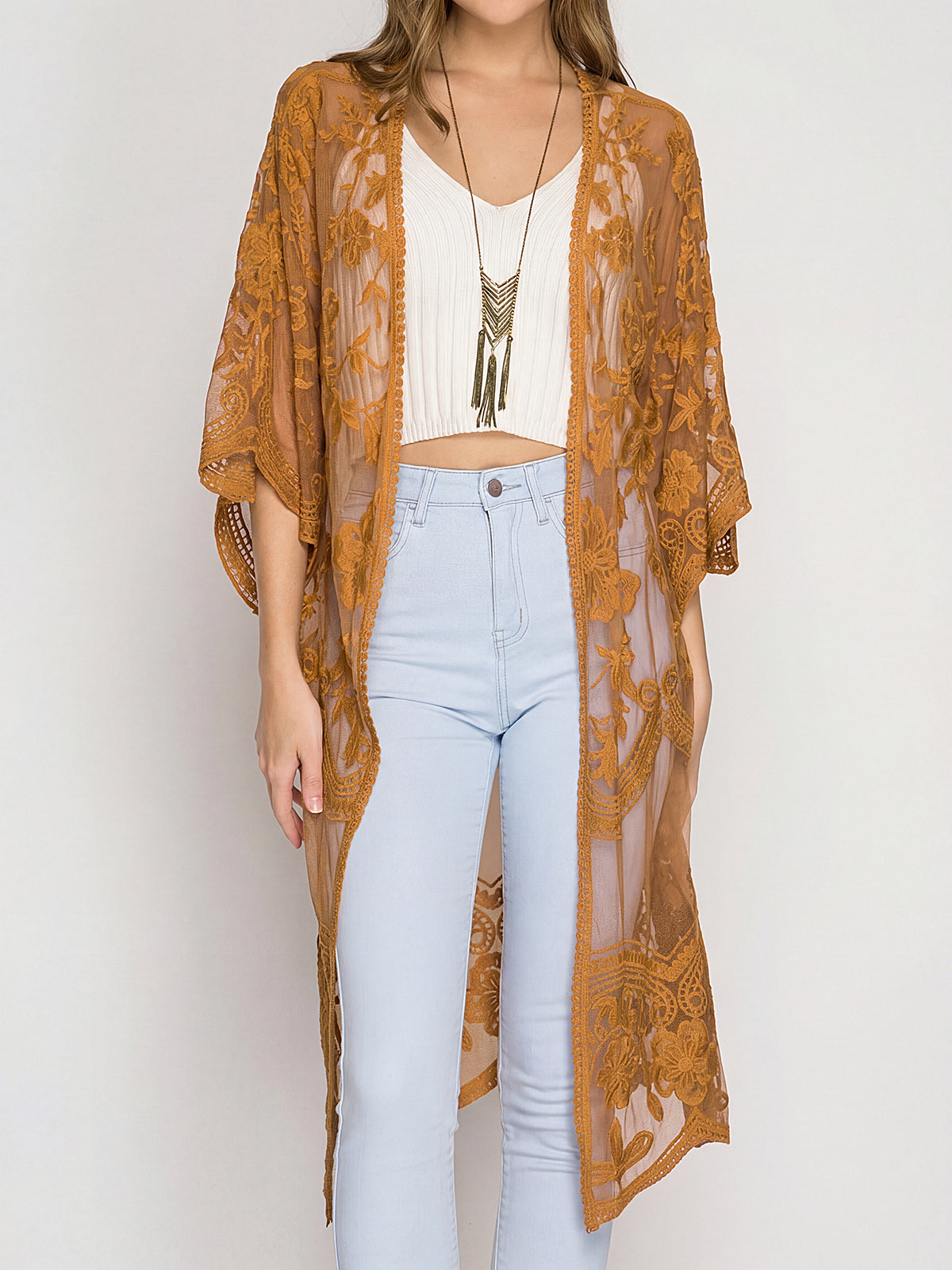 Lace Kimono Beach Cover Up - View 8 | Coveka