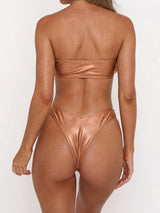 High cut bikini set with ruched detail - View 14 | Coveka